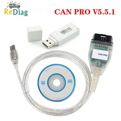 Professzionális VCP szkenner SW 5.5.1 VAG CAN PRO diagnosztikai eszközhöz FTDI FT245RL Chip OBD OBDII CAN BUS UDS K-Line VCP PRO V5.5.1