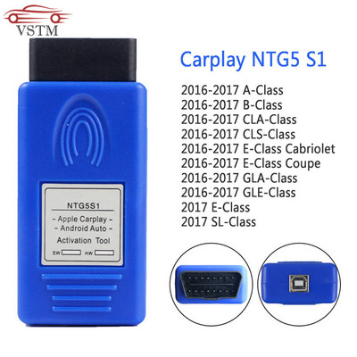 Kiváló minőségű NTG5S1 NTG5ES2 NTG5 S1 CarPlay Apple CarPlay és Androidauto automatikus aktiváló eszköz Mercedes NTG5.1-hez OBD2-n keresztül