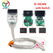 BMW K DCAN Switchi OBDII diagnostikakaabli jaoks BMW K+DCAN USB liidese jaoks Ediabas KD CAN OBD2 diagnostikaskanner FT232RL