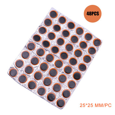 48 bucăți 25 mm 35 mm piese de cauciuc pentru anvelope pentru autocicletă Piesă de reparare a anvelopelor pentru biciclete Piesă de cauciuc pătrată și rotundă Instrumente de reparare a anvelopelor