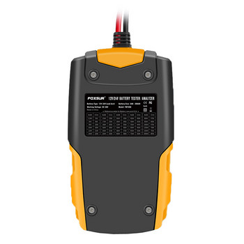 FOXSUR Car Battery Tester Analyzer 12V 24V VRLA GEL AGM Automotive Quick Load Plug Cranking Test Diagnostic Tools for Motorcycle