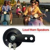 Kit claxon electric universal pentru motociclete 105db 12/24/60V 1.5A difuzoare rotunde rezistente la apă pentru claxon pentru scooter, ciclomotor, motocicletă ATV