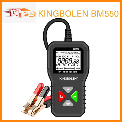 KINGBOLEN BM550 Инструменти за тестване на автомобилни акумулатори OBD2 6V 12V 24V 100-2000CCA Система за откриване на батерии Автоматичен анализатор Автомобилен диагностичен инструмент
