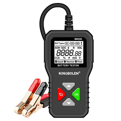 KINGBOLEN BM550 automobilio akumuliatoriaus tikrinimo įrankiai OBD2 6V 12V 24V 100-2000CCA akumuliatorių sistemos aptikimo automatinio analizatoriaus automobilio diagnostikos įrankis