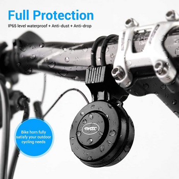 Велосипеден звънец, високоговорител за зареждане, USB презареден мини клаксон за електрически велосипед 4 режима Колоездене Аксесоари за електрически велосипеди за скутер, MTB