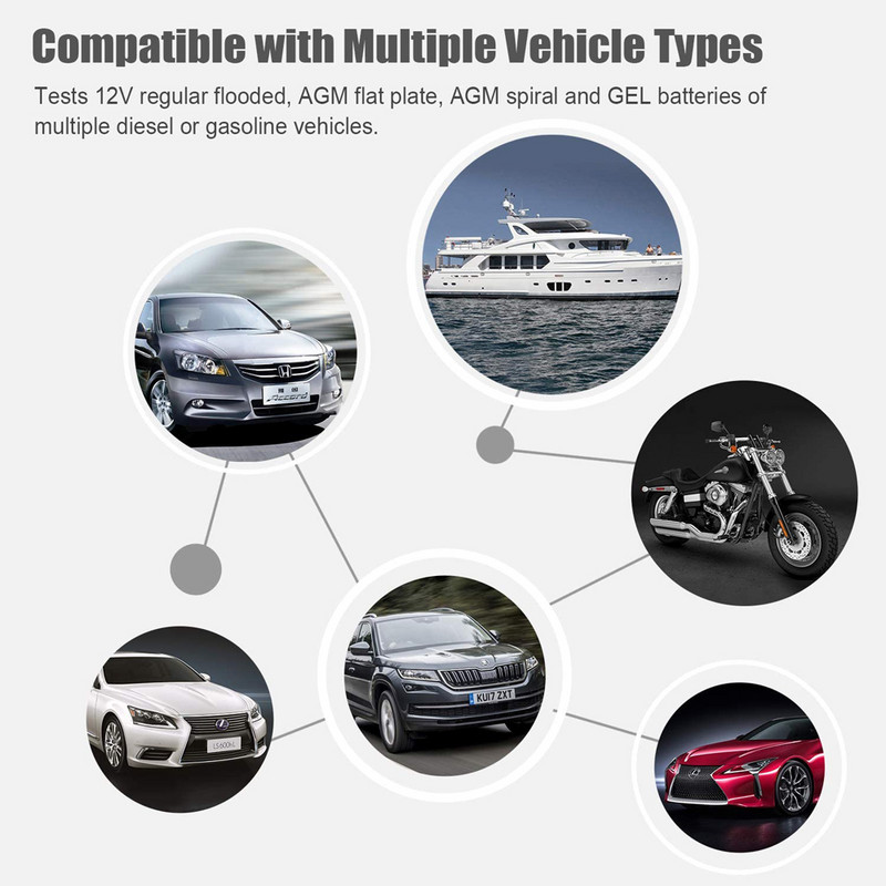 Tester de baterie auto FOXWELL BT100 PRO 6V 12V pentru GEL AGM inundat 100 până la 1100CCA 200AH Instrument de diagnosticare pentru analizator de sănătate a bateriei