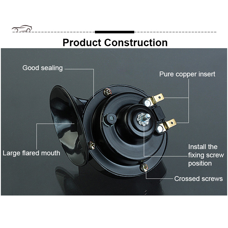 2 τεμ 12V αυτοκινήτου Snail Electric Air Horn for Marine Boat Loud Alarm Kit Boat Motorcycle Dual-tone Horn Car Δυνατό σήμα Αυτόματο