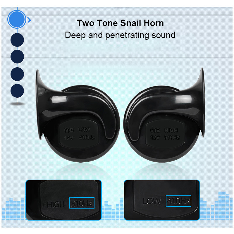 2 τεμ 12V αυτοκινήτου Snail Electric Air Horn for Marine Boat Loud Alarm Kit Boat Motorcycle Dual-tone Horn Car Δυνατό σήμα Αυτόματο