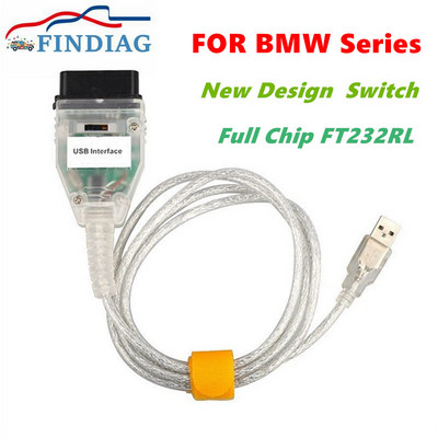 Пълни чипове FT232RL за BMW INPA K+DCAN K+CAN K-Line Switch FTDI OBDII диагностичен интерфейс Добавяне на BMW 20Pin кабел за BMW скенер