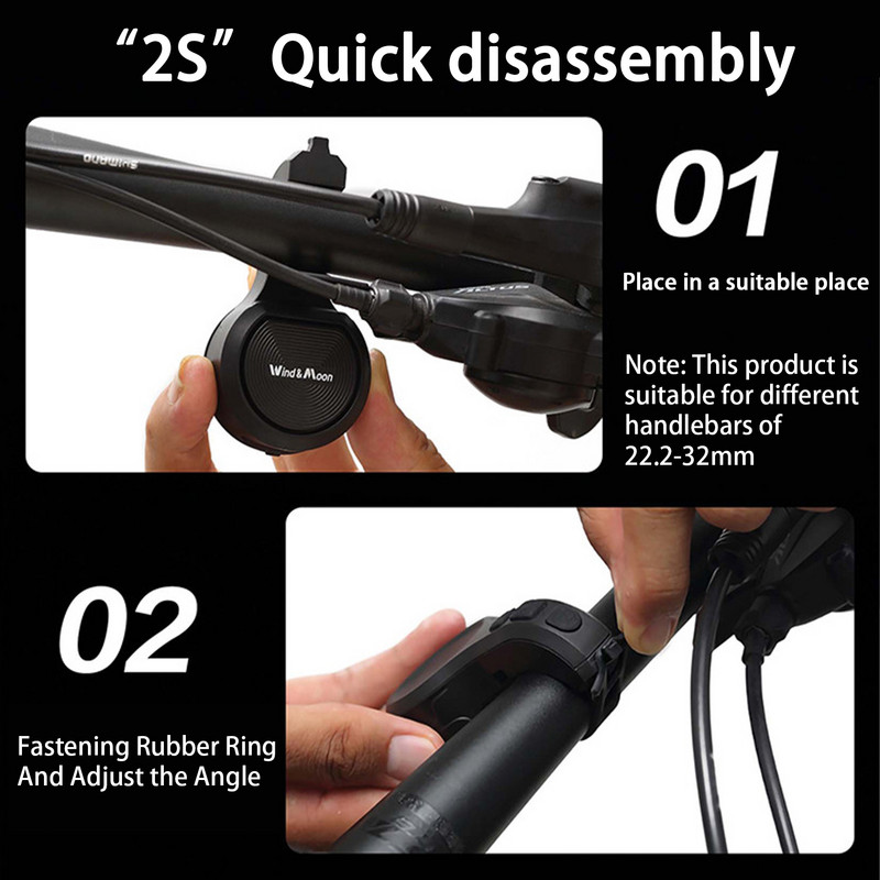 Claxon de bicicletă reîncărcat prin USB, clopoțel pentru bicicletă, scuter electric/accesorii MTB, inel de alarmă pentru ciclism, difuzor pentru ghidon