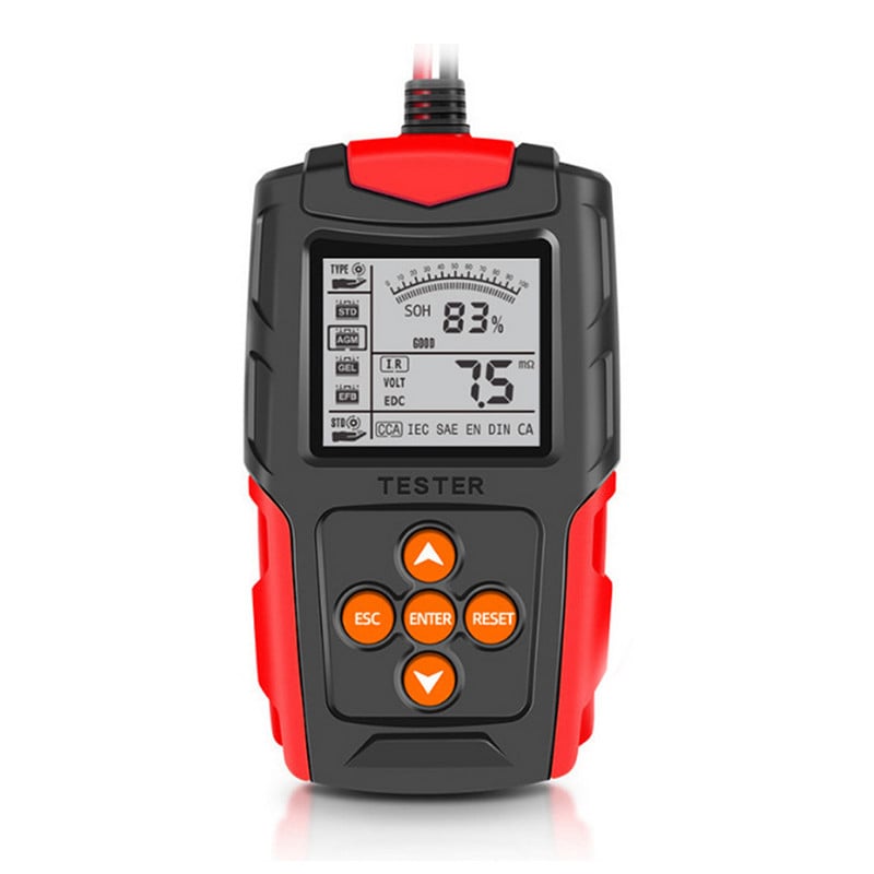 E-FAST 12V 24V autó akkumulátor teszter LCD akkumulátor elemző töltés tesztelés automatikus diagnosztikai eszköz gél AGM WET CA SLA akkumulátor CCA IR SOH