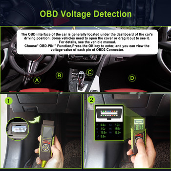 Εργαλείο αυτόματης διάγνωσης σαρωτή ανίχνευσης διαρροής ηλεκτρικής τάσης OBD αναλυτής μπαταρίας αυτοκινήτου 4 ΣΕ 1