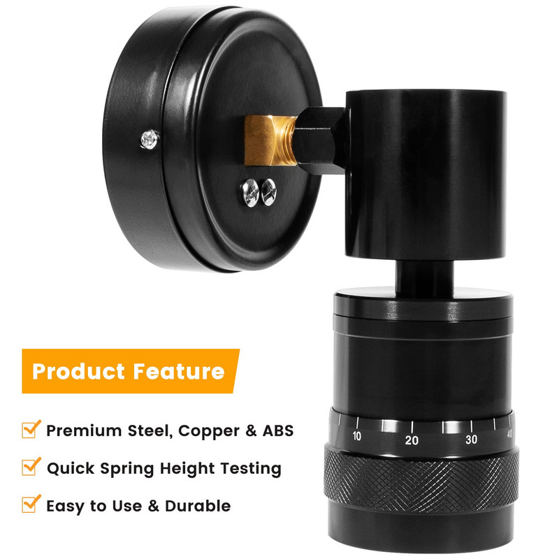 ANX 66841 Mini tester de arc de supapă cu cadran rotund micrometru Gama 0-600LB Crește de 10LB, mecanic pentru menghină sau presă cu arbore