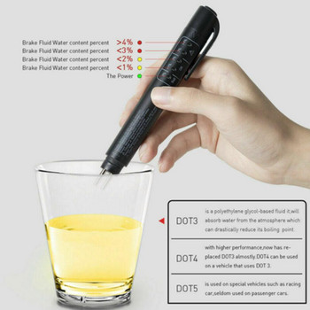 Αυτόματη δοκιμή υγρών πένας δοκιμής υγρού φρένων 5 Οθόνη ένδειξης Led για Dot3/dot4 Dot5 Electronic Pen Brake Fluid Oil Tester Q8s7