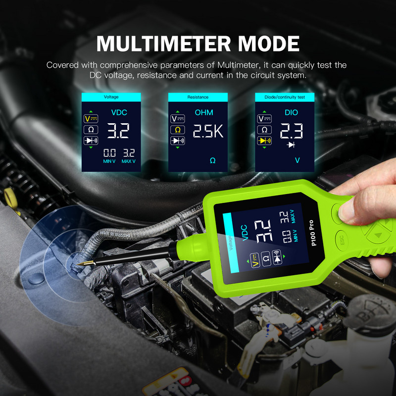 Topdiag P100 Pro Power Scan 12V 24V Auto Camion Tester de circuit electric Sondă Tester baterie auto Instrument pentru automobile PK Autel PS100