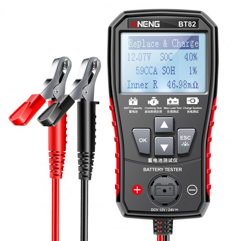 Tester practic pentru baterii de mașină Setări de limbă Analizor de testare a circuitelor DC12-24V Instrument de testare a defecțiunilor pentru motociclete