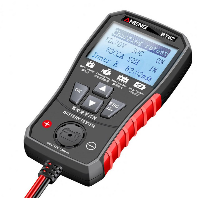 Tester practic pentru baterii de mașină Setări de limbă Analizor de testare a circuitelor DC12-24V Instrument de testare a defecțiunilor pentru motociclete