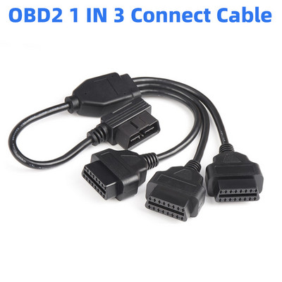 Cablu despărțitor OBD2 de 50 cm Cabluri de prelungire OBD2 Adaptor convertor 1 la 3 16 pini OBDII masculin la femel Cablu de conectare prelungitor