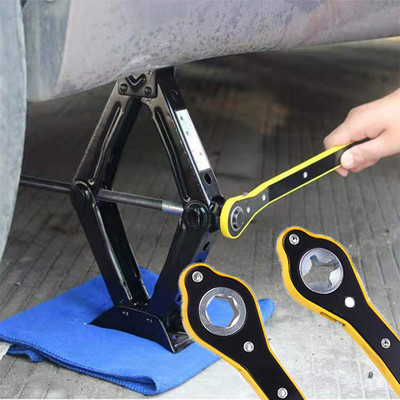 Car Labor-saving Jack Ratchet Wrench Scissor Jack Garage Tire Wheel Lug Wrench Handle Labor-saving Wrench Automotive Tools 1PC