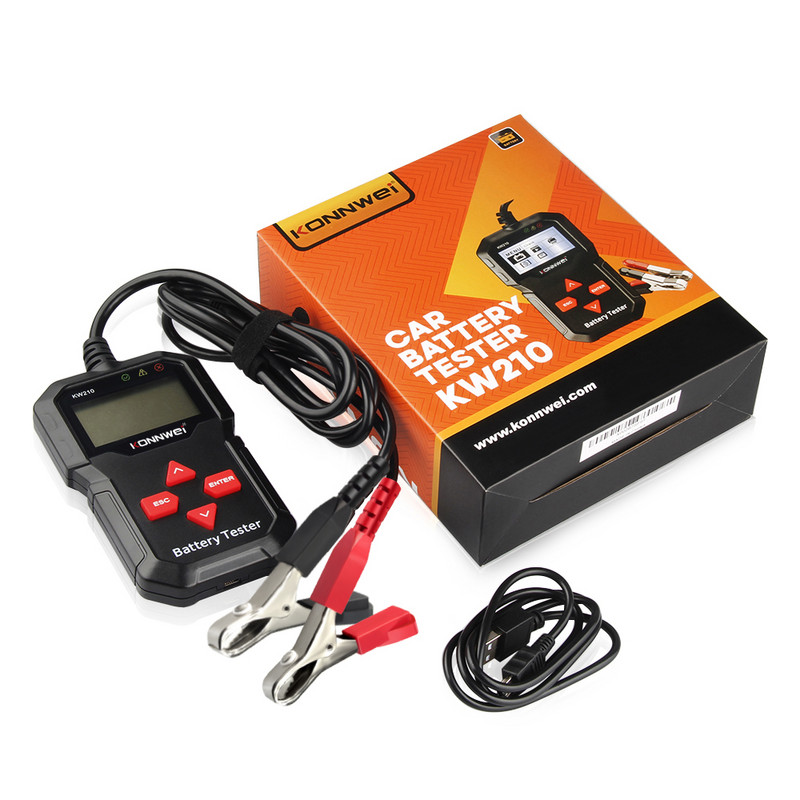 Tester baterie auto KONNWEI KW210 12V Analizor automat inteligent de baterie 100 până la 2000CCA Instrument de testare a bateriei auto cu pornire