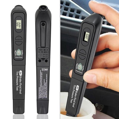 2 в 1 цифров тестер за спирачна течност за автомобилно масло 3 светодиодна писалка за тестване на налягането в гумите Диагностичен Tpms автоматичен тестер за измерване на налягането в гумите