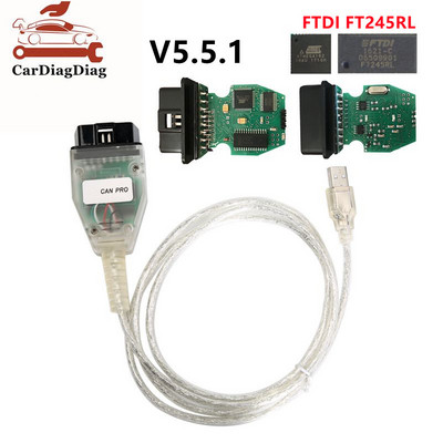 За VAG CAN PRO VCP V5.5.1 & FTDI OBD2 Диагностичен интерфейс Поддръжка на USB кабел Can Bus UDS K Line За VW За AUDI Безплатна доставка