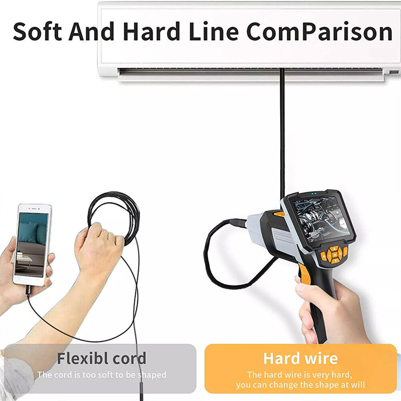 Kahe objektiiviga boreskoobi kontrollkaamera tööstuslik endoskoop koos kerge veekindla digitaalse videoskoobi kaameraga autotööstusele, torudele