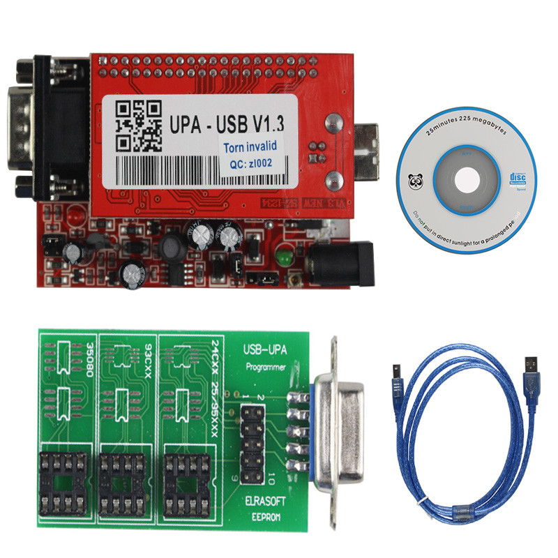 Programátor UPA USB V1.3 SN 050D5A5B, kompletné adaptéry s funkciami NEC, 40-pinová Zif pätica, 16-pinový SOIC, čip 93C, 24C01 85C92