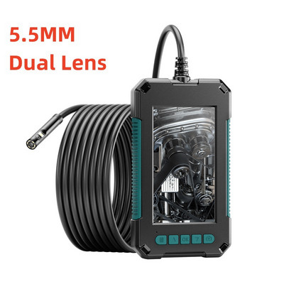 Cameră pentru endoscop industrial Ecran IPS de 4,3" HD1080P cu o singură lentilă dublă Tubă pentru inspecție auto Boroscop IP68 LED-uri rezistente la apă 2600mAh