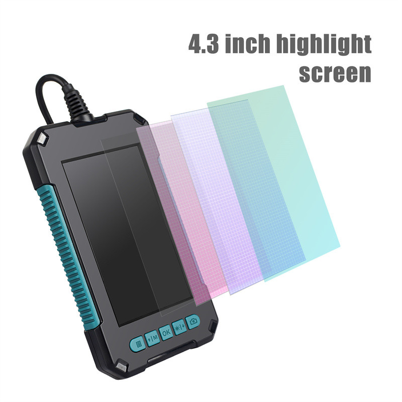 Cameră pentru endoscop industrial Ecran IPS de 4,3" HD1080P cu o singură lentilă dublă Tubă pentru inspecție auto Boroscop IP68 LED-uri rezistente la apă 2600mAh