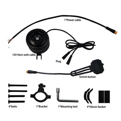 FEDOG DIY 12V 48V Ebike Claxon 12Vdc 48V Clopoțel Super Loud Claxon pentru bicicletă electrică Scuter electric fără baterie în interior