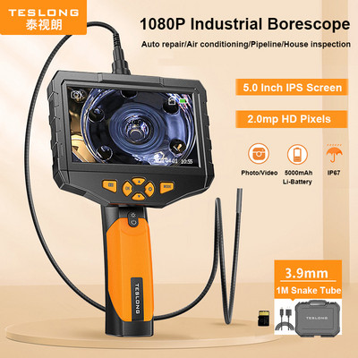 TESLONG 5.0" LCD digitális boroszkóp 3.9/5.5/7.6/8MM egy-/két-/háromlencsés ipari endoszkóp 1080P HD autóvizsgáló kamera