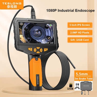 TESLONG 5.0" LCD digitális boroszkóp 3.9/5.5/7.6/8MM egy-/két-/háromlencsés ipari endoszkóp 1080P HD autóvizsgáló kamera