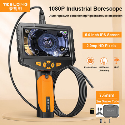 TESLONG 5.0" LCD digitális boroszkóp 3.9/5.5/7.6/8MM egy-/két-/háromlencsés ipari endoszkóp 1080P HD autóvizsgáló kamera