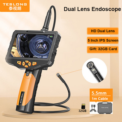 TESLONG 5.0" LCD digitális boroszkóp 3.9/5.5/7.6/8MM egy-/két-/háromlencsés ipari endoszkóp 1080P HD autóvizsgáló kamera
