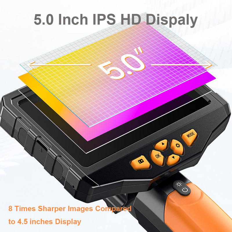TESLONG 5.0" LCD digitális boroszkóp 3.9/5.5/7.6/8MM egy-/két-/háromlencsés ipari endoszkóp 1080P HD autóvizsgáló kamera