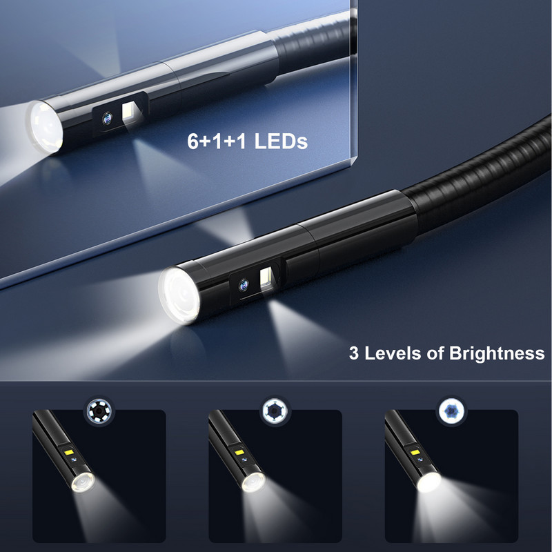 TESLONG 5.0" LCD digitális boroszkóp 3.9/5.5/7.6/8MM egy-/két-/háromlencsés ipari endoszkóp 1080P HD autóvizsgáló kamera