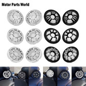 2xMască de măști pentru difuzor spate motociclete Negru/Crom pentru Harley Touring 2014-2021 Ultra Limited Tri Electra Glide FLHTKSE