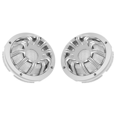 2xMască de măști pentru difuzor spate motociclete Negru/Crom pentru Harley Touring 2014-2021 Ultra Limited Tri Electra Glide FLHTKSE