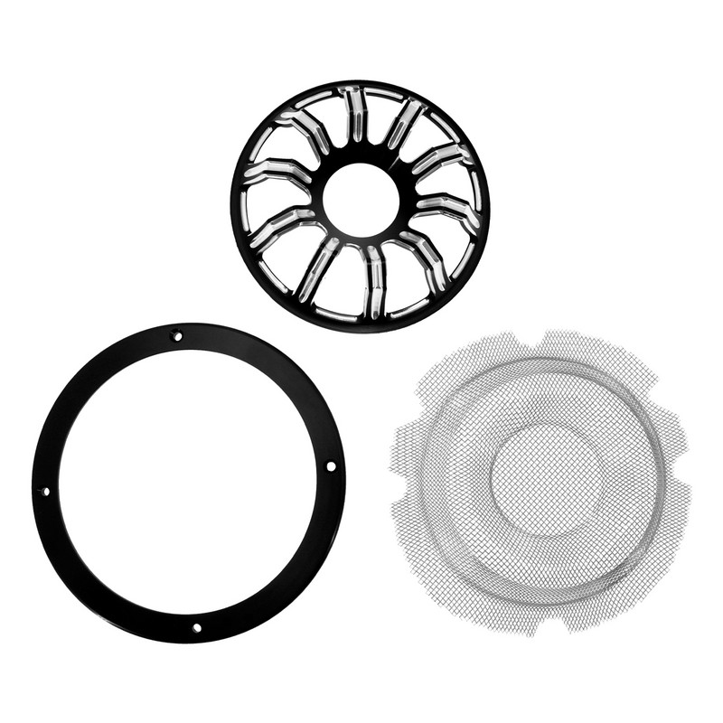 2xMască de măști pentru difuzor spate motociclete Negru/Crom pentru Harley Touring 2014-2021 Ultra Limited Tri Electra Glide FLHTKSE