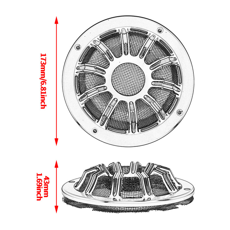 2xMască de măști pentru difuzor spate motociclete Negru/Crom pentru Harley Touring 2014-2021 Ultra Limited Tri Electra Glide FLHTKSE
