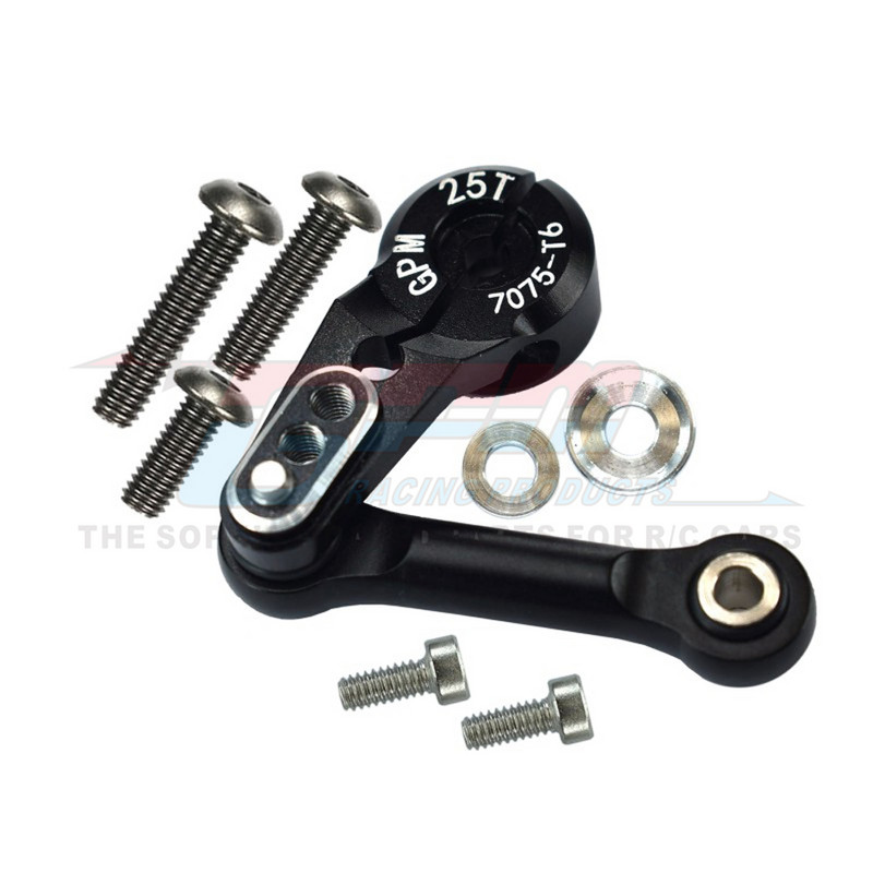 GPM Metal Aluminiu 25T Servo Braț Claxon + Legătură de direcție Tijă 9526 + 9544 pentru Traxxas 1/8 Sledge 4WD Monster Truck 95076-4