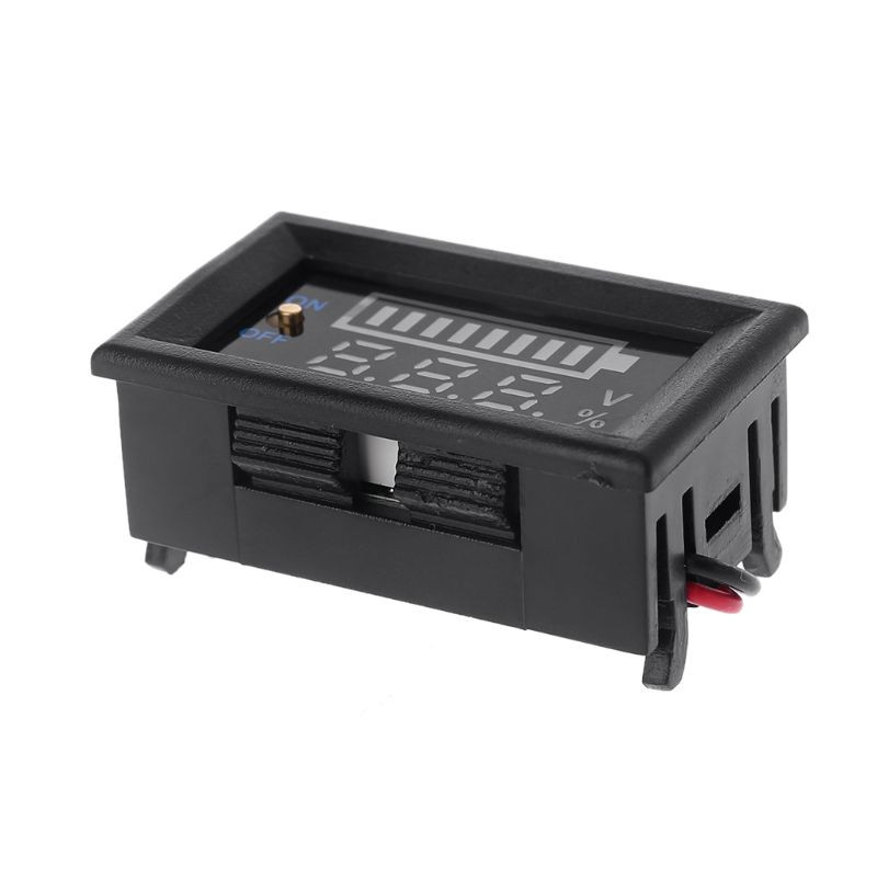 Universalus 12 V dvigubas USB voltmetras su jungikliu, automobilio švino rūgšties akumuliatoriaus talpos indikatoriaus matuoklio skydelis