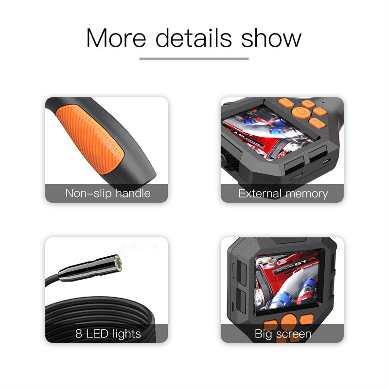 Profesionali 1080P endoskopinė kamera 2,4"/ 2,8" IPS tikrinimo kamera 100 metrų kabelio vamzdžio kanalizacijos boreskopas su 6 LED automobiliui