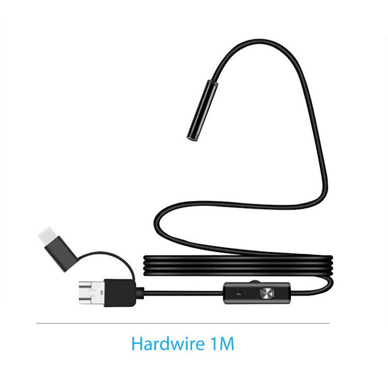 Veekindel endoskoobi boreskoop, reguleeritav 6 LED-iga 5,5 mm endoskoobikaamera 3-ühes C-tüüpi mikro-USB kontrollboreskoop telefoni arvutile