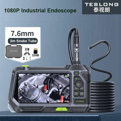 Teslong NTS500 dvigubo objektyvo trigubo lęšio automatinio fokusavimo endoskopas IP67 tikrinimo kameros boreskopas, skirtas automobilio variklio patikros vamzdyno remontui