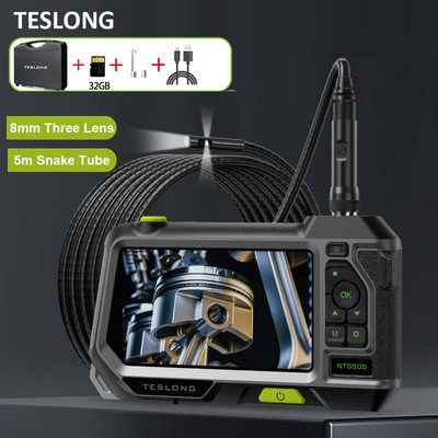 Teslong NTS500 dvigubo objektyvo trigubo lęšio automatinio fokusavimo endoskopas IP67 tikrinimo kameros boreskopas, skirtas automobilio variklio patikros vamzdyno remontui