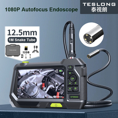 Teslong NTS500 dvigubo objektyvo trigubo lęšio automatinio fokusavimo endoskopas IP67 tikrinimo kameros boreskopas, skirtas automobilio variklio patikros vamzdyno remontui