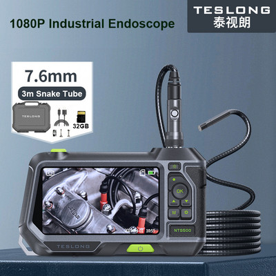 Teslong NTS500 dvigubo objektyvo trigubo lęšio automatinio fokusavimo endoskopas IP67 tikrinimo kameros boreskopas, skirtas automobilio variklio patikros vamzdyno remontui