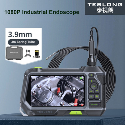 Teslong NTS500 dvigubo objektyvo trigubo lęšio automatinio fokusavimo endoskopas IP67 tikrinimo kameros boreskopas, skirtas automobilio variklio patikros vamzdyno remontui